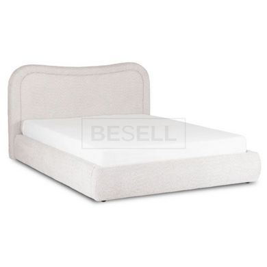 Ліжко HAGA Mebel Elite  160x200 Кремовий букле  жива фотографія