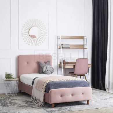 Кровать MIKEL Velvet Mebel Elite 90x200 Розовый реальная фотография