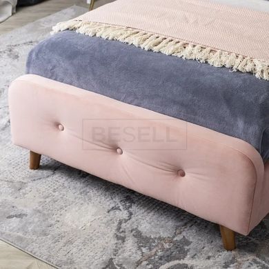 Кровать MIKEL Velvet Mebel Elite 90x200 Розовый реальная фотография