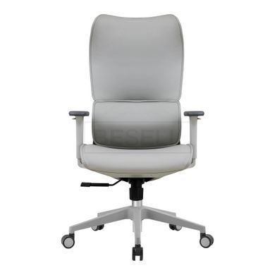 Кресло компьютерное DEREK Intarsio Серый/Серый каркас реальная фотография