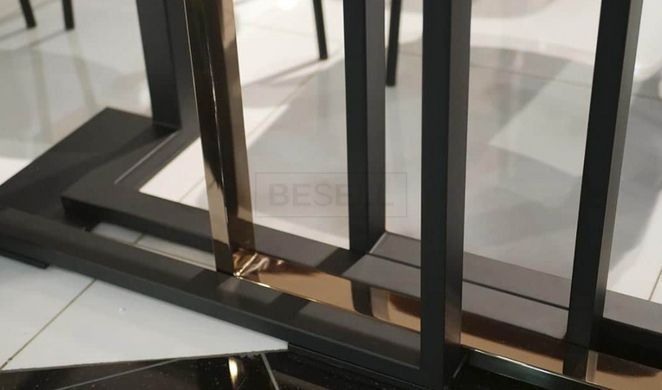 Стол обеденный ЭКЛИПС Prestol 180x100 Мрамор Черный реальная фотография