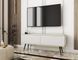 Тумба под телевизор Perfect Home Оро/Oro 2-дверная с черными ножками RTV135 Белый реальная фотография