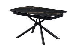 Керамический стол Пино TML-1200-1 VETRO 140(200)x90 Пьер блэк / Черный реальная фотография