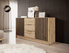 Комод Perfect Home Нелли / Nelly 3D 2-дверный с 3 ящиками Дуб артизан/черный реальная фотография