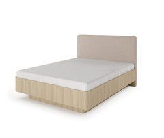 Кровать (каркас) Perfect Home Вики/Viki 160 с мягким изголовьем двуспальная Дуб баристая реальная фотография