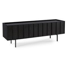 ТВ Тумба MEBEL ELITE BERGAMO 160 Черный реальная фотография