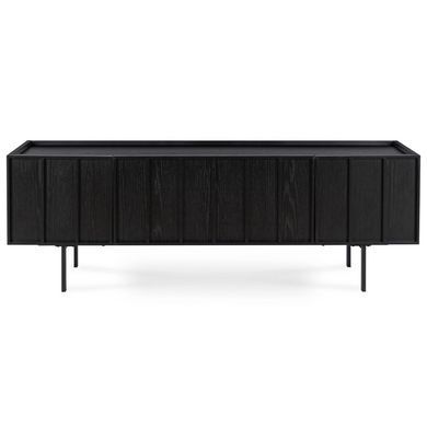 ТВ Тумба MEBEL ELITE BERGAMO 160 Чорний жива фотографія