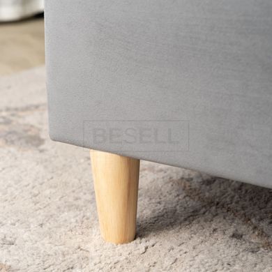 Кровать бархатная MEBEL ELITE BOND Velvet 160x200см Серый реальная фотография