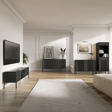 Комод 2-дверный  SOFT Mebel Elite 154 Черный реальная фотография