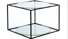 Журнальный стол Cube Arhome 50x50 Прозрачный/Черный реальная фотография