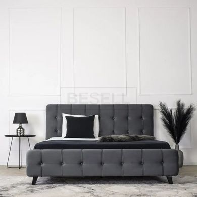 Ліжко LINO Velvet Mebel Elite 160x200 см Сірий жива фотографія
