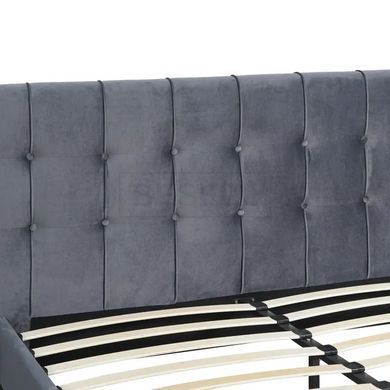 Ліжко LINO Velvet Mebel Elite 160x200 см Сірий жива фотографія