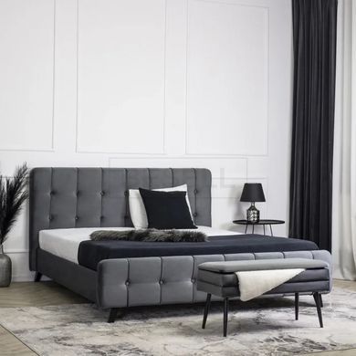 Ліжко LINO Velvet Mebel Elite 160x200 см Сірий жива фотографія