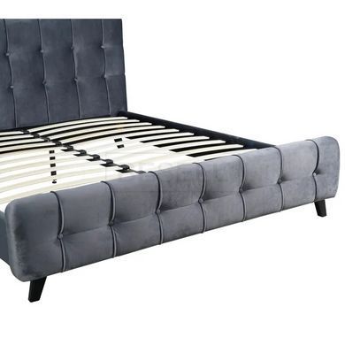 Ліжко LINO Velvet Mebel Elite 160x200 см Сірий жива фотографія