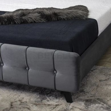 Ліжко LINO Velvet Mebel Elite 160x200 см Сірий жива фотографія