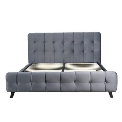 Ліжко LINO Velvet Mebel Elite 160x200 см Сірий жива фотографія