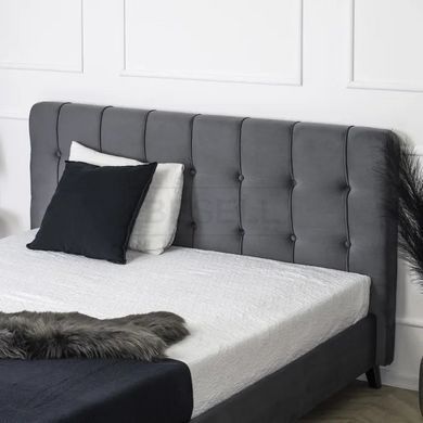Ліжко LINO Velvet Mebel Elite 160x200 см Сірий жива фотографія
