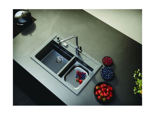 Подвійна кухонна мийка ATROX 50 G81 Alveus 79х50x19,5 Сірий