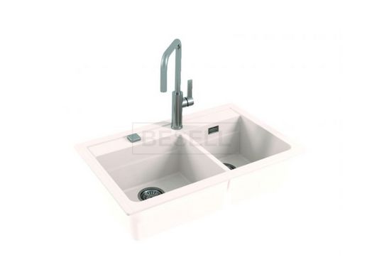 Подвійна кухонна мийка ATROX 50 G11 Alveus 79х50x19,5 Білий