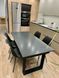 Стол Обеденный D77 КЕРАМИКА Nero Marquina Италия ST 140(200)х80 см Черный