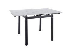 Стіл GD-082 Signal 80(131)x80 Білий Ефект Мармуру / Чорний мат жива фотографія