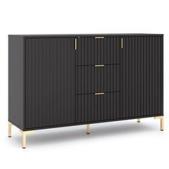 Комод MEBEL ELITE TORELLO 130 Черный реальная фотография