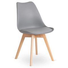 Стул MEBEL ELITE SCANDI серый экокожа/дуб реальная фотография