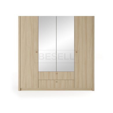 Шафа для одягу Perfect Home Вікі / Viki 4D2S/213 4-дверна з дзеркалом Дуб бариста жива фотографія
