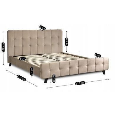 Кровать LINO Velvet Mebel Elite 160x200 см Бежевый реальная фотография