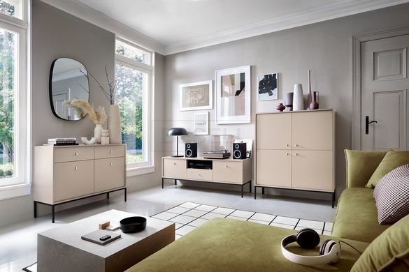 Комод Perfect Home Моно / Mono з 6 шухлядами і чорними ніжками MKS154 Беж пісочний жива фотографія
