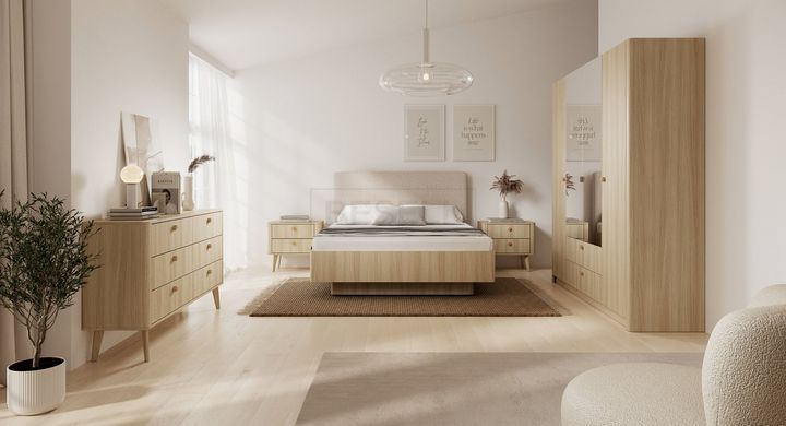 Шафа для одягу Perfect Home Вікі / Viki 4D2S/213 4-дверна з дзеркалом Дуб бариста жива фотографія