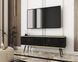 Тумба под телевизор Perfect Home Оро/Oro 2-дверная с черными ножками RTV135 Черный мрамор роял реальная фотография