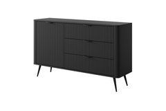 Комод Perfect Home Ланте/Lante 1-дверный с 3 ящиками и черными ножками 1D3S/138 Черный реальная фотография