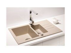 Двойная кухонная мойка R&R ROCK 70 Alveus 78x48x18 Темный Беж