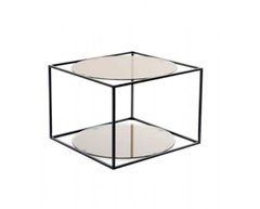 Журнальний стіл Cube Arhome 50x50 Сірий/Чорний жива фотографія
