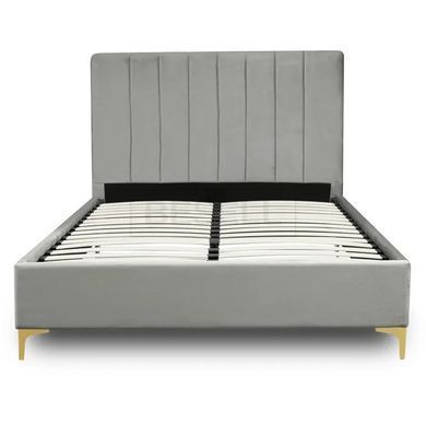 Кровать MARCELO Velvet Mebel Elite 140x200 см Серый реальная фотография
