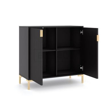 Комод MEBEL ELITE TORELLO 88 Черный реальная фотография