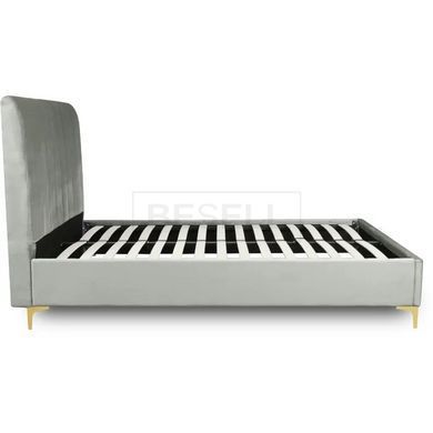 Кровать MARCELO Velvet Mebel Elite 140x200 см Серый реальная фотография
