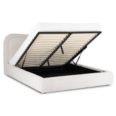 Ліжко HAGA Mebel Elite  160x200 Сірий букле  жива фотографія