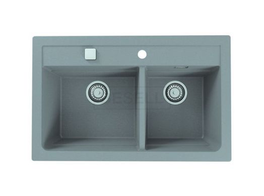 Подвійна кухонна мийка ATROX 50 G81 Alveus 79х50x19,5 Сірий