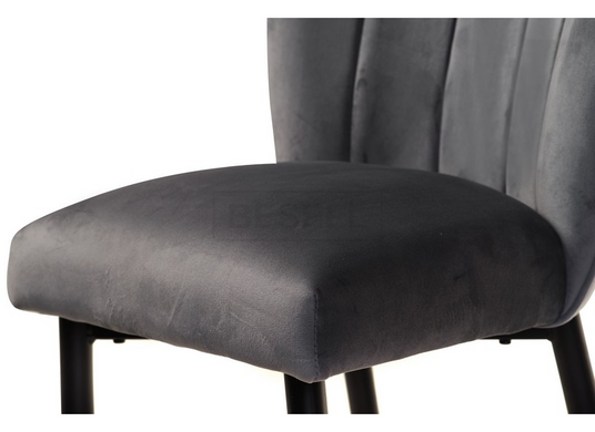 Полубарный стул B-126 Vetro Серый Вельвет реальная фотография