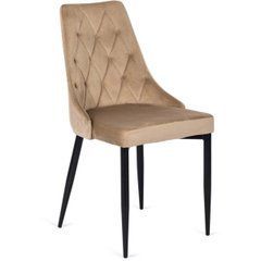Стул бархатный MEBEL ELITE CORK, Бежевый реальная фотография