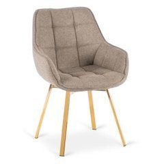 Стул поворотный  MIA Mebel Elite Бежевая ткань/золотой реальная фотография