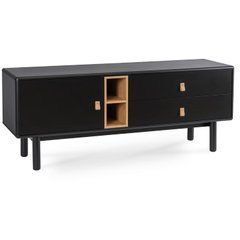 ТВ Тумба MEBEL ELITE ARTI 140 Черный реальная фотография