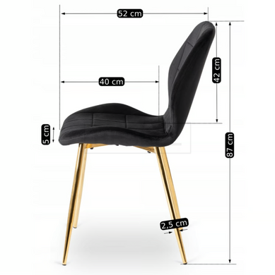 Стілець IRYS Золото MEBEL ELITE Чорний жива фотографія