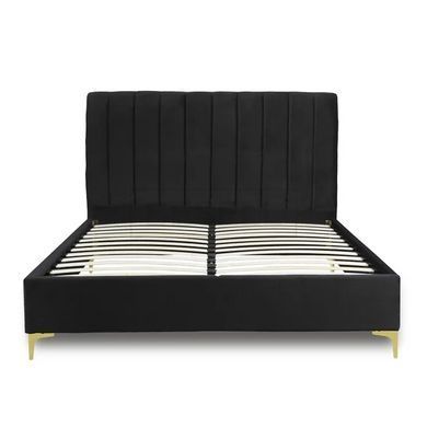 Кровать MARCELO Velvet Mebel Elite 160x200 см Черный реальная фотография