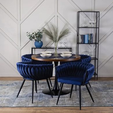 Стул EMPOLI Velvet Mebel Elite Темно-синий реальная фотография