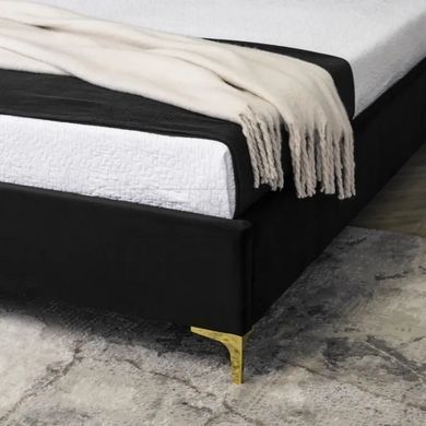 Кровать MARCELO Velvet Mebel Elite 160x200 см Черный реальная фотография