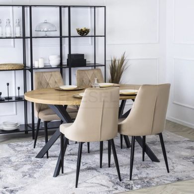 Стул бархатный MEBEL ELITE CORK, Бежевый реальная фотография