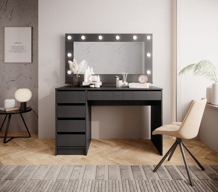 Стіл туалетний письмовий Perfect Home Ада / Ada 5S/120 з 5 шухлядами Антрацит жива фотографія